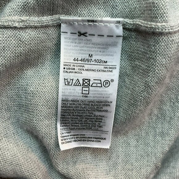 Banana Republic Italian Merino Baruffa Wool Crewneck Sweater Mens Medium Gray - Picture 7 of 8